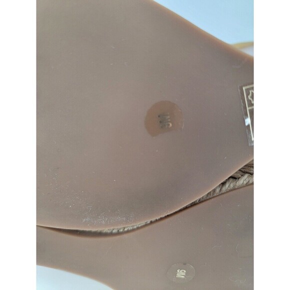 Tory Burch Raya Suede Lace Up Wedge Heels Womens Tan Brown Open Toe Sandals - Picture 9 of 10